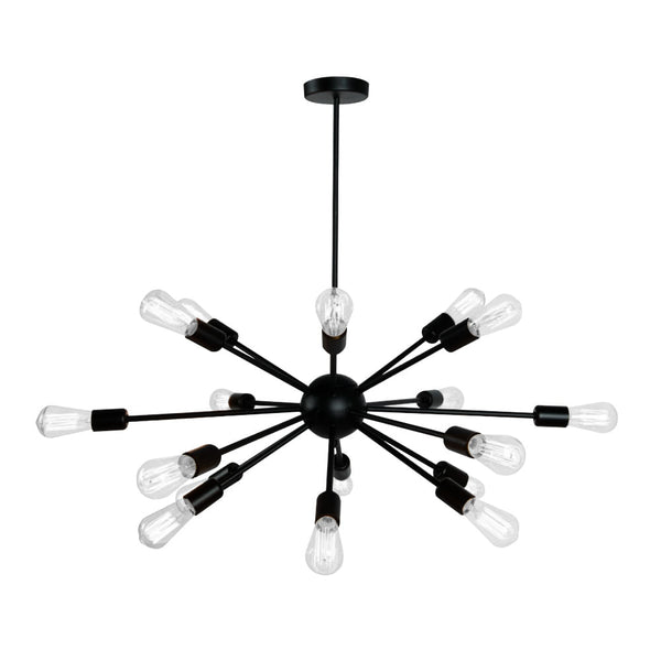 Colgante Metálico 1.35 m de Altura, Potencia Máx. 1,080 W, 18 Bases E27, No incluye focos