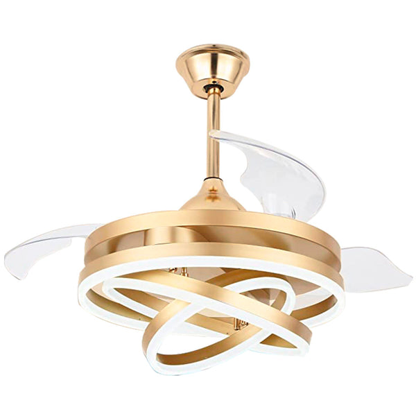 VENTILADOR DE TECHO FANTASY DORADO CON LÁMPARA LED 72W