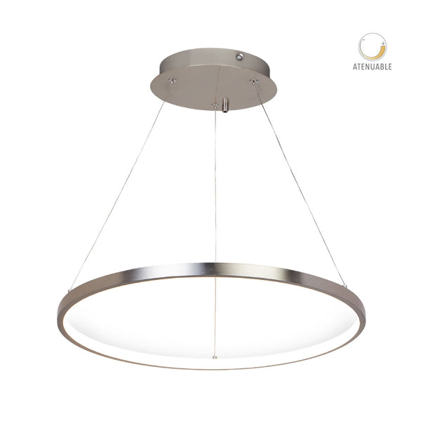 Colgante Circular de 1 Anillo LED 50 cm ø, 1.59 m de Altura, 32 W, Luz Suave Cálida, Atenuable, LED integrado