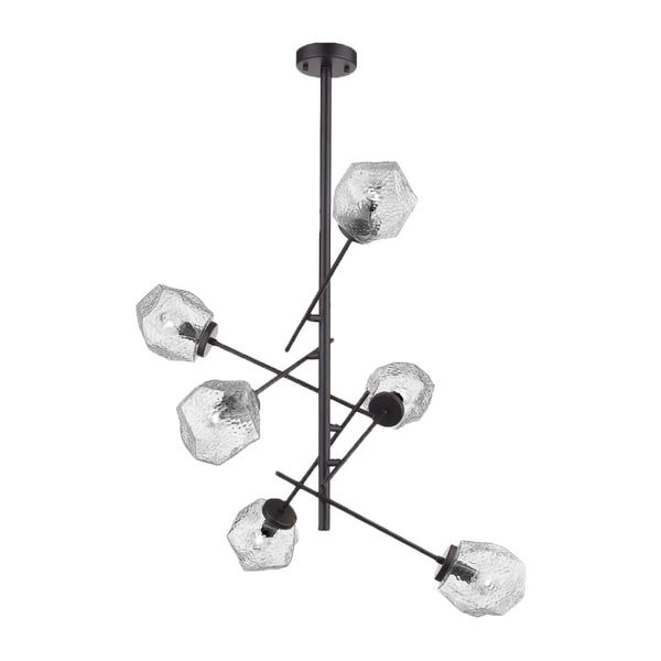 Colgante de Cristal 1.50 m de Altura, Potencia Máx. 360 W, 6 Bases E14, No incluye focos