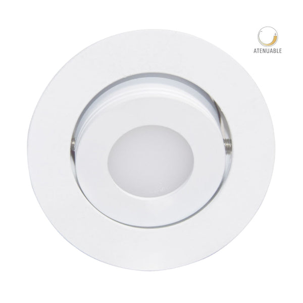 Lámpara de interior LED atenuable para empotrar, 3 W, Luz suave cálida