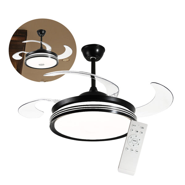 VENTILADOR CON LUZ LED TORBELLINO NEGRO 72W