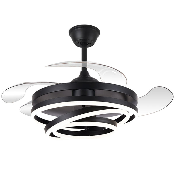 VENTILADOR DE TECHO NEGRO CON LÁMPARA LED 72W