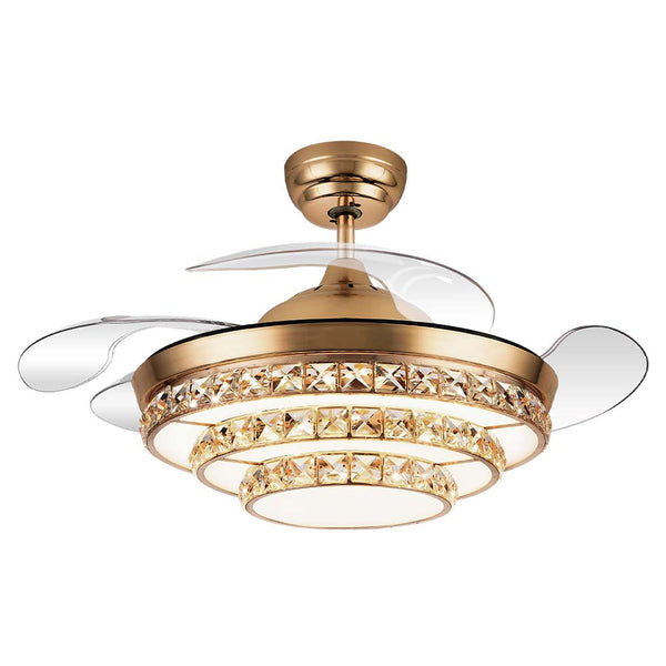 VENTILADOR DE TECHO HARLOW DORADO 72W CCT